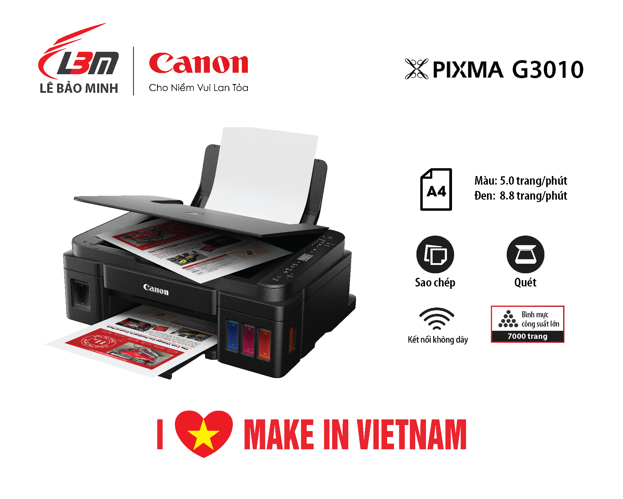 G3010 Máy in phun liên tục Canon đa năng