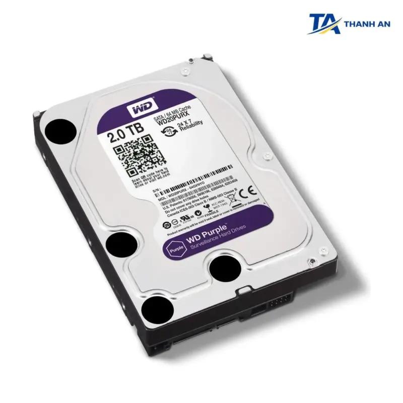 Ổ cứng chuyên dụng camera giám sát Western Digital Purple 2TB 24/7 AllFrame - Ảnh 1