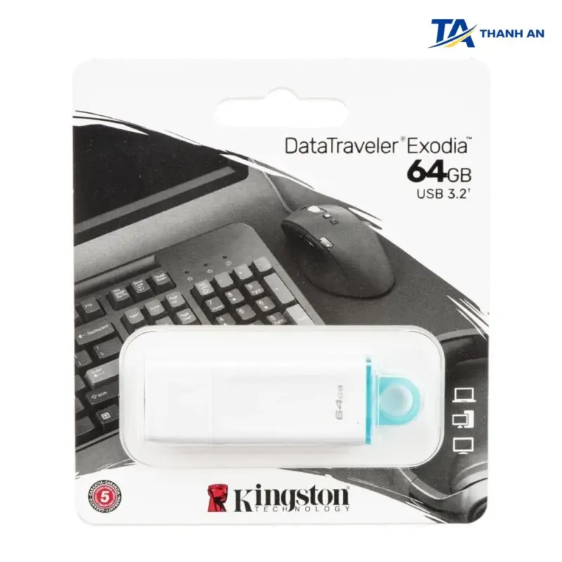 USB Kingston DataTraveler Exodia 64GB USB 3.2 Gen 1 Chính Hãng (Nắp Bảo Vệ, Móc Khóa Tiện Lợi) - Ảnh 1