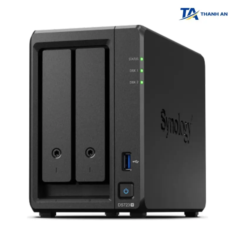 Thiết bị lưu trữ mạng NAS Synology DiskStation DS723+ Chính Hãng (2 Bay, AMD Ryzen R1600, Khe M.2 NVMe) - Ảnh 1