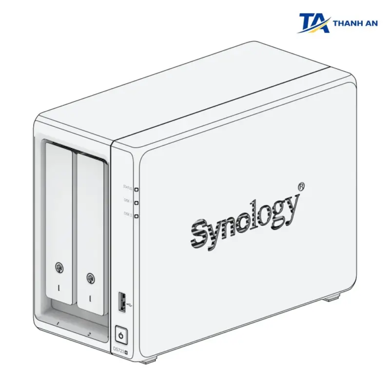 Thiết bị lưu trữ mạng NAS Synology DiskStation DS723+ Chính Hãng (2 Bay, AMD Ryzen R1600, Khe M.2 NVMe) - Ảnh 2