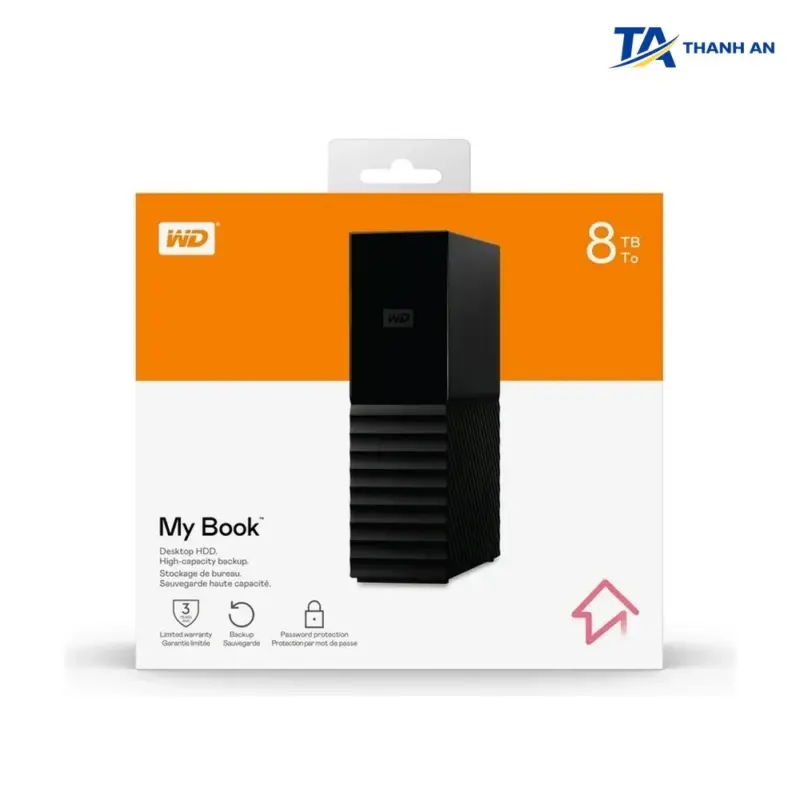 Ổ cứng gắn ngoài để bàn Western Digital My Book 8TB 3.5 inch USB 3.0 Chính Hãng (Kèm Nguồn Ngoài) - Ảnh 1